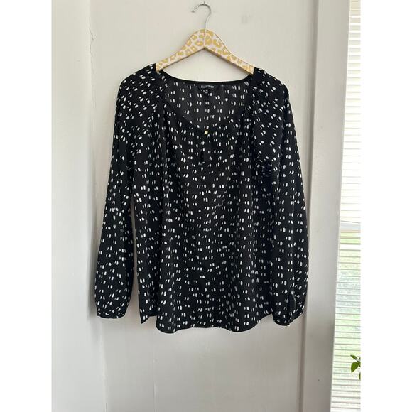 Ellen Tracy Women's Black White Blouse | Size XL - Picture 1 of 5